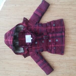 Burberry Children Plaid Coat - Red